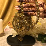 Precious Golden Metal Clutch