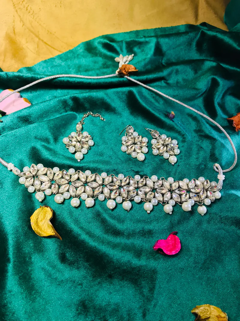 pearl kundan choker set (2)