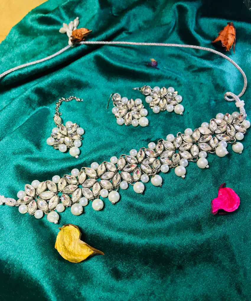 pearl kundan choker set (2)