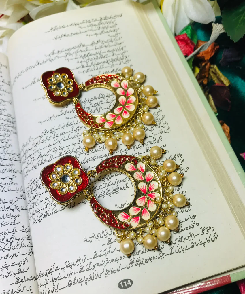 kundan earrings big size