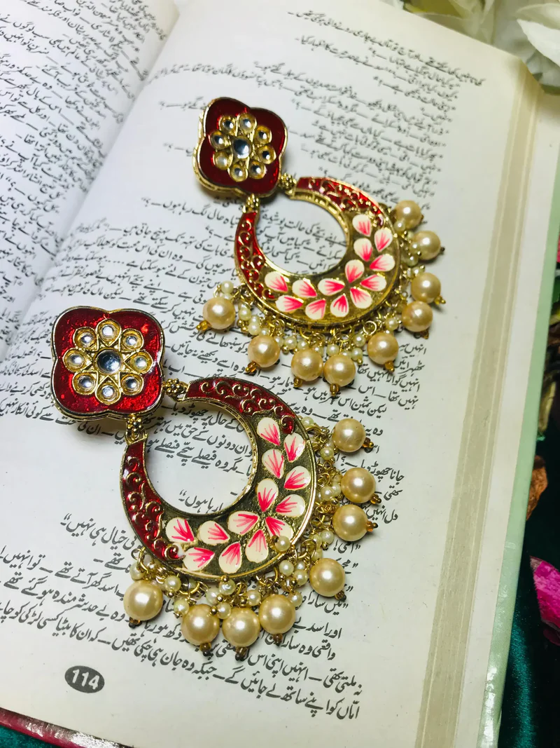 kundan earrings big size