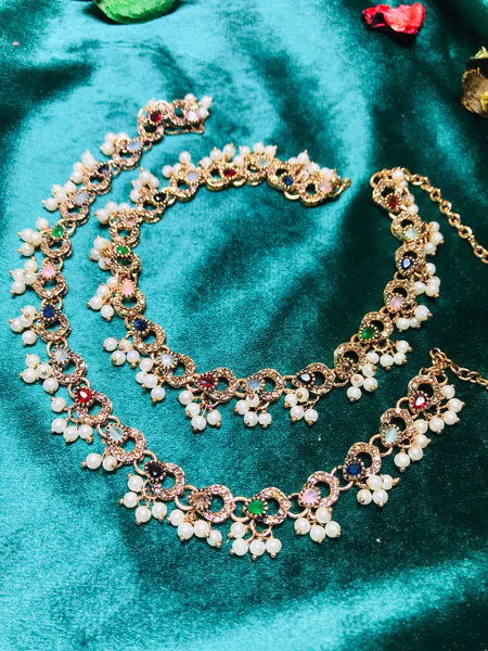 Jadau Kundan Anklets