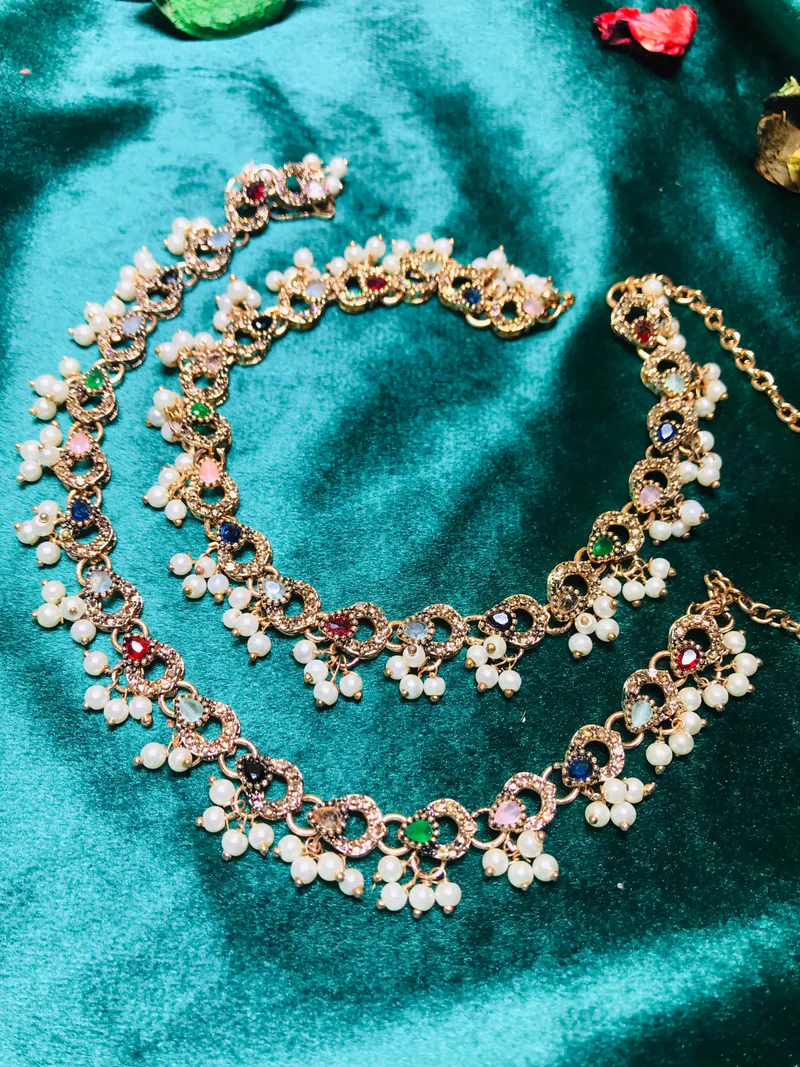 Jadau Kundan Anklets