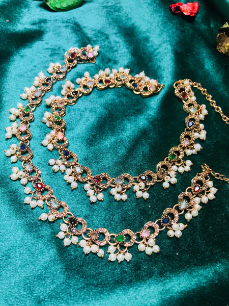 Jadau Kundan Anklets