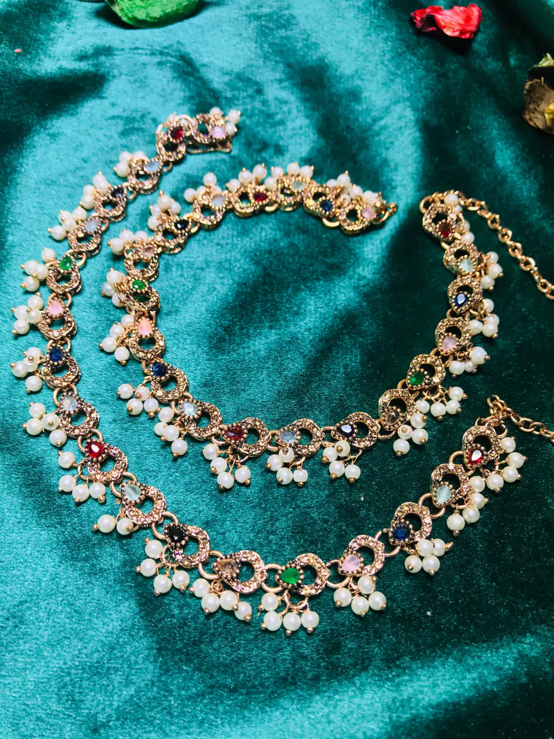 Jadau Kundan Anklets