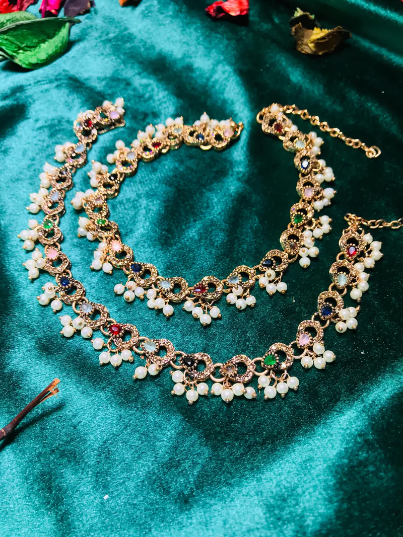 Jadau Kundan Anklets