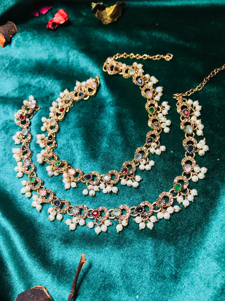 Jadau Kundan Anklets