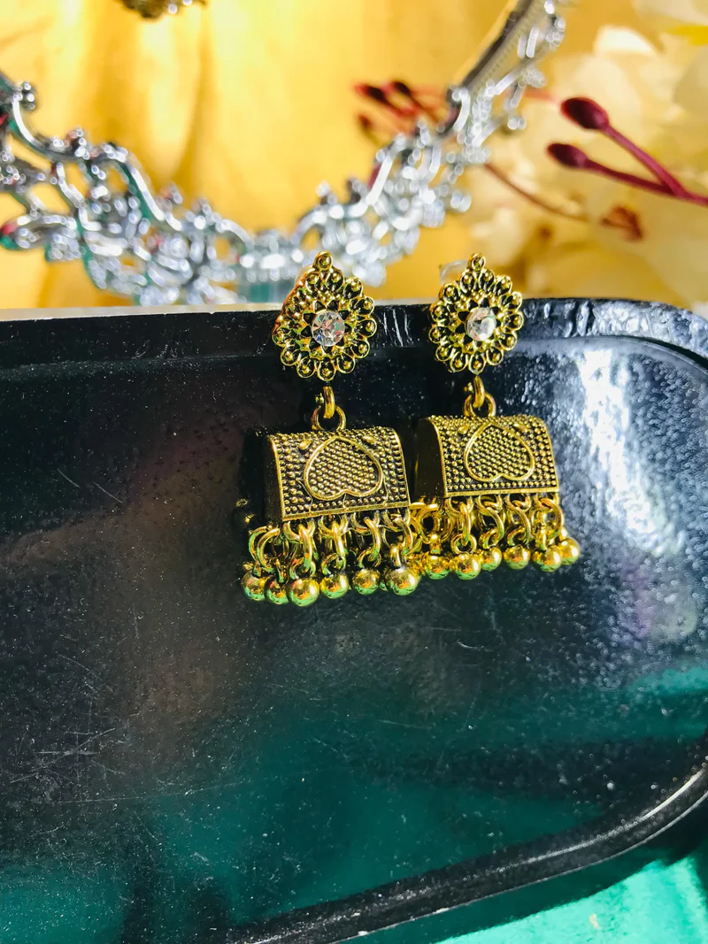 Jhumki Style Earrings Gold