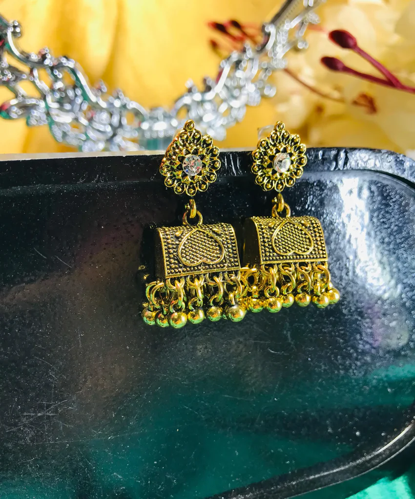 Jhumki Style Earrings Gold