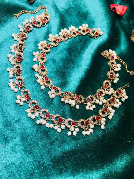Meenakari Kundan Anklets