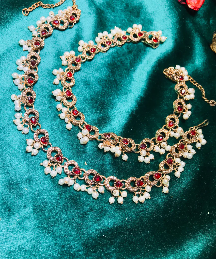 Meenakari Kundan Anklets