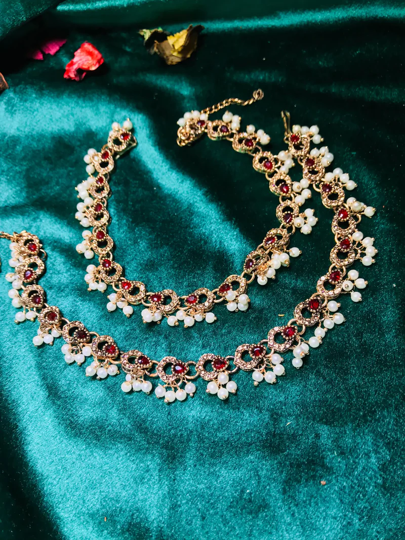 Meenakari Kundan Anklet