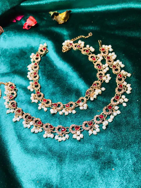 Meenakari Kundan Anklet