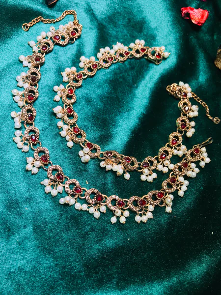 Meenakari Kundan Anklet
