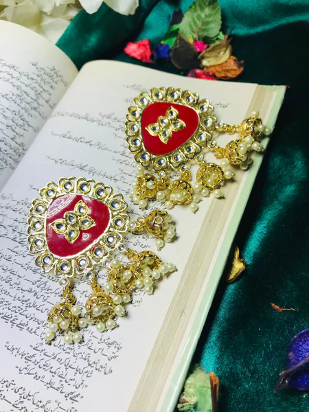 Red Kundan Earrings