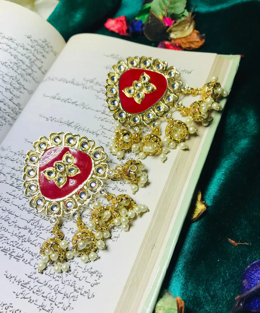 Red Kundan Earrings