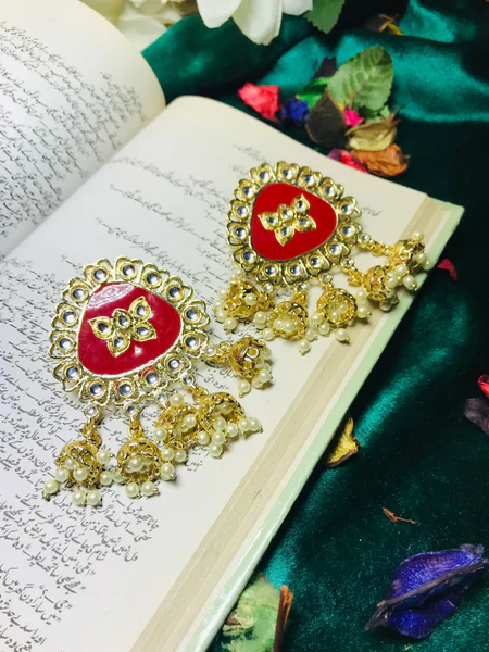 Red Kundan Earrings