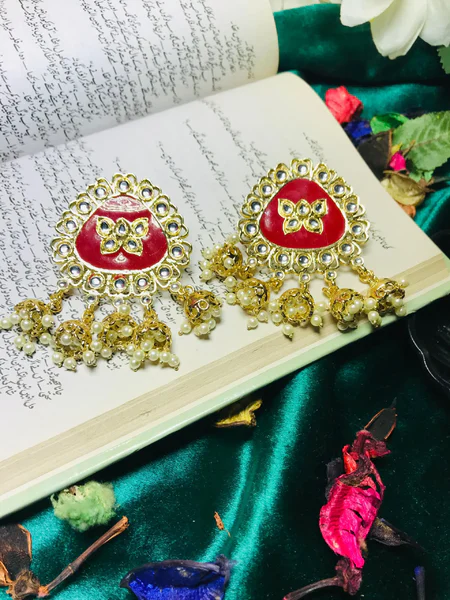 Red Kundan Earrings